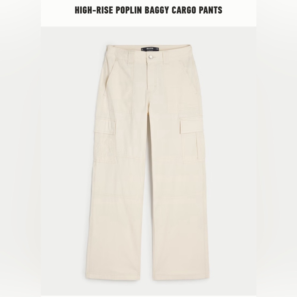 Holister cargo pants cream white🤍